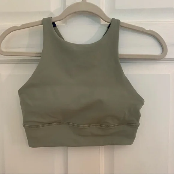 Lululemon Athletica Sage Green High Neck Sports Bra size 6 - Picture 1 of 3